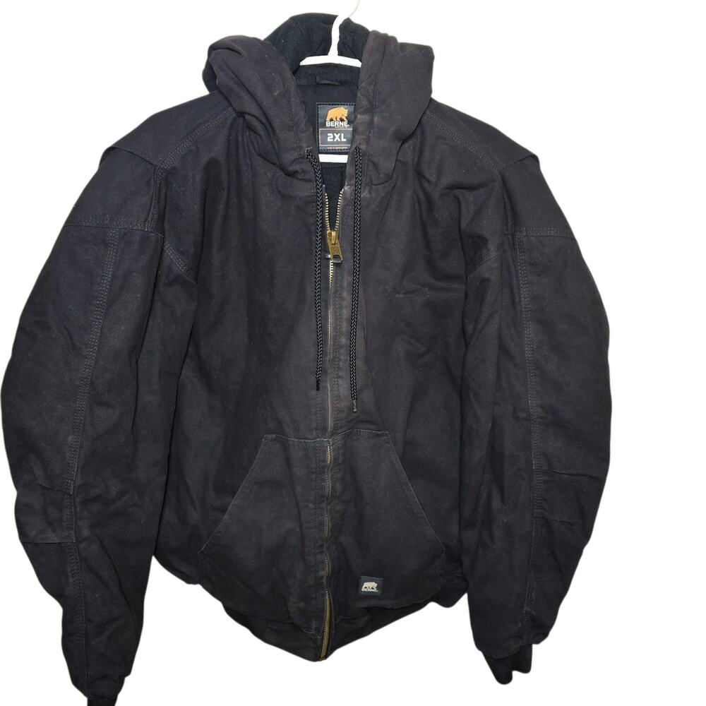 Berne HJ61BK Highland Duck Jacket Carhartt Style Worn Twice Black 2XL Excellent